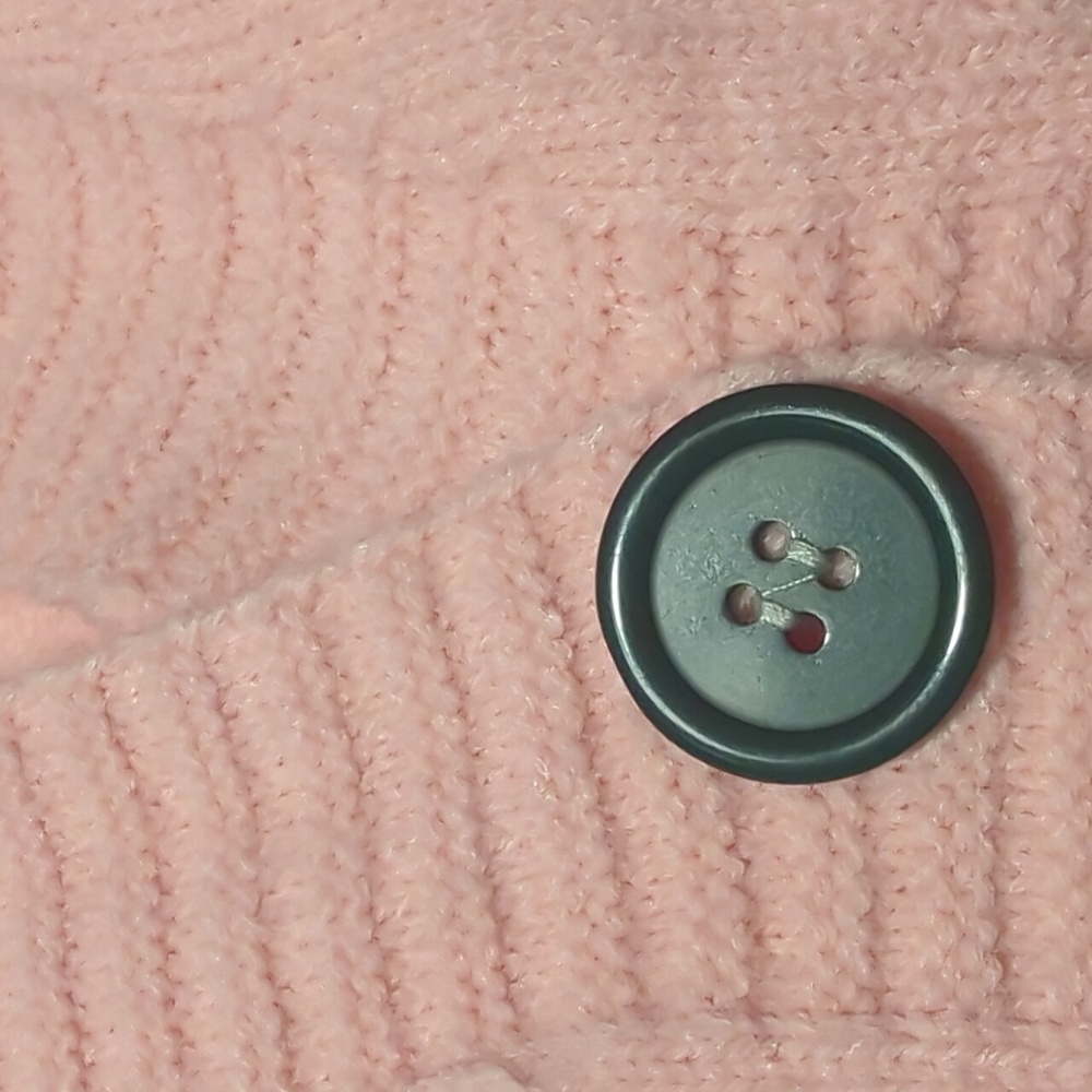 Patchwork Wool Blend Embroidered Pink Cardigan Ne… - image 7